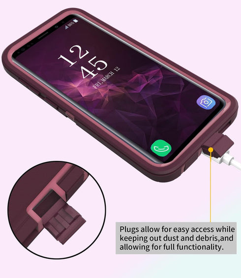 for Samsung Galaxy S9 Plus Case,Shockproof Dropproof for Samsung S9 Plus Case,Heavy Duty Protective Galaxy S9 Plus Csae,S9 Plus Case 6.2 Inch(Purp...