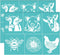 OLYCRAFT 2pcs 11x8.6 inch Silk Screen Printing Stencils Farmhouse Animal Silk Screen Stencils Self-Adhesive Pig Cow Stencils Reusable Silk Screen ...
