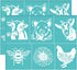 OLYCRAFT 2pcs 11x8.6 inch Silk Screen Printing Stencils Farmhouse Animal Silk Screen Stencils Self-Adhesive Pig Cow Stencils Reusable Silk Screen ...