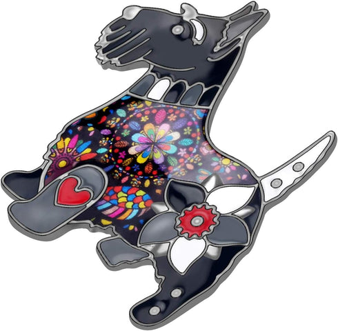 6 Colors Cute Scottish Dog Brooch Pins Dress Clothes Jewelry Gifts Dog Collection for Women Girls...