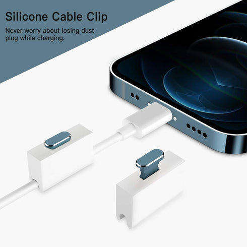 2 Pack Anti Dust Plugs for iPhone 13 11 12 Pro Max Dust Cover 8 Pin Dust Plug with Mini Storage Box iPhone Charging Port Plugs Compatible with iPh...