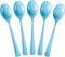 Disposable Light Blue Plastic Spoons 50 Pcs - Heavy Duty Light Blue Plastic Disposable Cutlery - Light Blue Disposable Flatware, Light Blue Plasti...