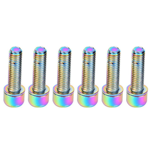 6Pcs M5x25mm Water Bottle Cages Screw Bolt Alloy Bike Bottle Bracket Storage Rack Bolt Accessory(Colorful)...