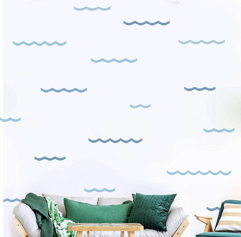 Ocean Waves Wall Decals - Kids Room Decor - Peel & Stick Removable Stickers...