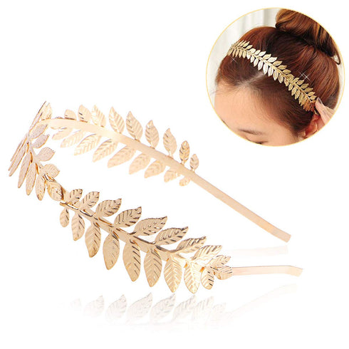Toyvian Bridal Hair Crown Roman Goddess Leaf Branch Dainty Head Dress Boho (Gold)...