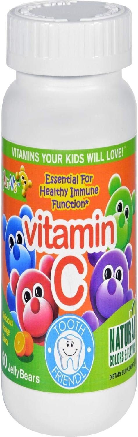 YUM-V's Vitamin C Chewable Jellies (Gummies) for Kids, Orange Flavor; Daily Dietary Supplement for Children, Kosher/Halal, Gluten-Free (60 Count)...