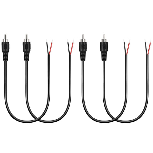 4 Pack RCA Male to Speaker Wire, RCA Male Plug Adapter Connector to Bare Wire Open End Audio Cable for Amplifier Audio Video Receiver Speakers...