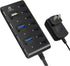 USB Hub 3.0 Network Hubs 7-Port USB 3.0 Hub with Smart Charging Port and Individual On/Off Power Switches for Windows 10/8 / Vista/XP and Mac OS X...