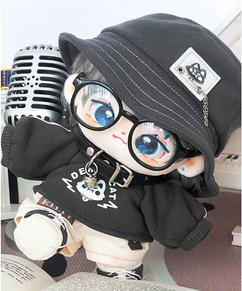niannyyhouse 20cm Plush Doll Clothes Hat Long Sleeve T-Shirt Pants Glasses Necklace Shoes Demon Outfit 8in Doll Accessories...