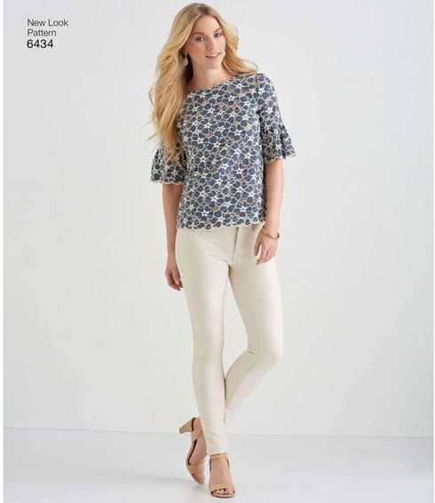 NEW LOOK Patterns Misses' Tops with Fabric Variations Size A (10-12-14-16-18-20-22) 6434...