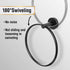 HITSLAM Matte Black Towel Ring for Bathroom, SUS304 Stainless Steel Hand Towel Holder Wall Mounted, Modern Simple Round Kitchen Hand Towel Ring wi...