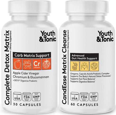 CandEase & Complete Detox Pills | Body Alkalise Restoring Normal Acidity Level | Digestive Balance & Gut Health Support | Cleanse Complex wIith Mo...
