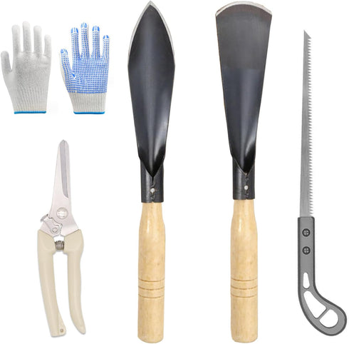 Garden Tool Set, Outdoor Planting Pruning Tools, Small Shovel, Pruning Shears, Small Saw, Gloves, Sturdy and Lightweight Outdoor Hand Tools…...