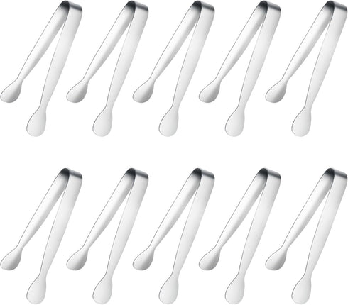 10 Pcs Small Tongs for Serving Food, 4.3" Stainless Steel Kitchen Tiny Mini Tongs, Small Serving Tongs, Ice Tongs, Sugar Cube Tongs for Tea Party ...