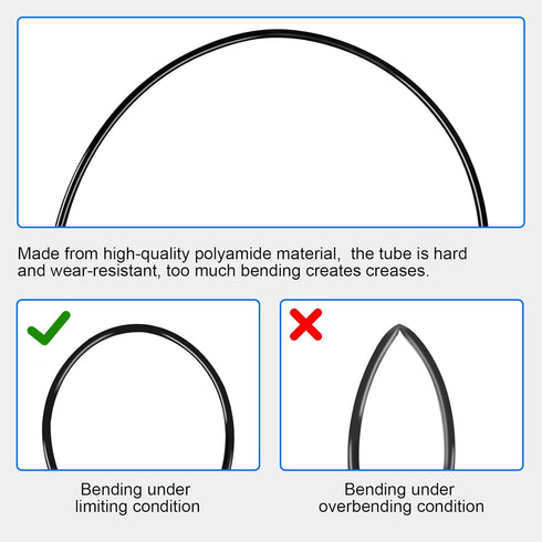 Air Line Tubing Kit, DOT 1/4 Inch OD 50 Feet (15 Meters) PA Air Line and Push to Connect Fittings, 15 Pcs Nylon Hose Tubing Compressed Pipe and Ac...