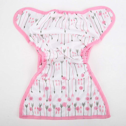 One Size Cloth Diaper Cover Snap with Double Gusset (Pink Arrows)...