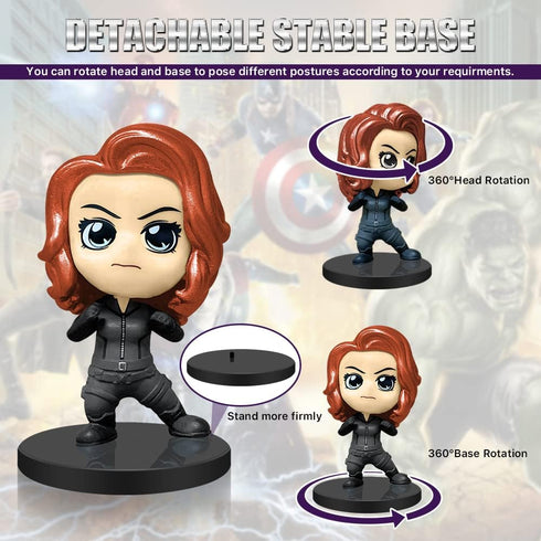 6 Pcs Superhero Anime Movie Adventures Action Figures Set,Super Hero Toys,Hero Cake Toppers Collectibles with Bases for Boys & Girls' Birthday Par...