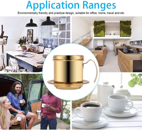 Stainless Steel Vietnamese Coffee Maker Filters Drip Coffee Filter Vietnamese Coffee Drip Filter Coffee Maker Pot Single Serving Cup Coffee Infuse...