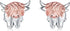 Highland Cow Stud Earrings for Womens 925 Sterling Silver Western Cow Earring Rose Gold Cow Jewelry Animal Earrings Gifts for Women Scottish Highl...
