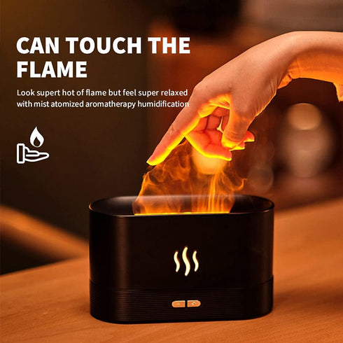 Flame Aroma Diffuser with Flame Light, Mist Humidifier Aromatherapy Diffuser with Waterless Auto-Off Protection for Spa Home Yoga Office Bedroom (...