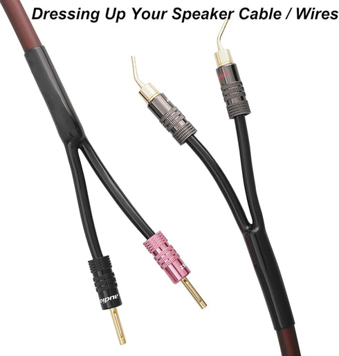 Cable Pants, Speaker Wire Pants Jacket Y Boot (?9MM-2x 3.5MM 8PACK Black) Dressing Up/Protecting/DIY Your Speaker Cables, DIN to RCA Cables......