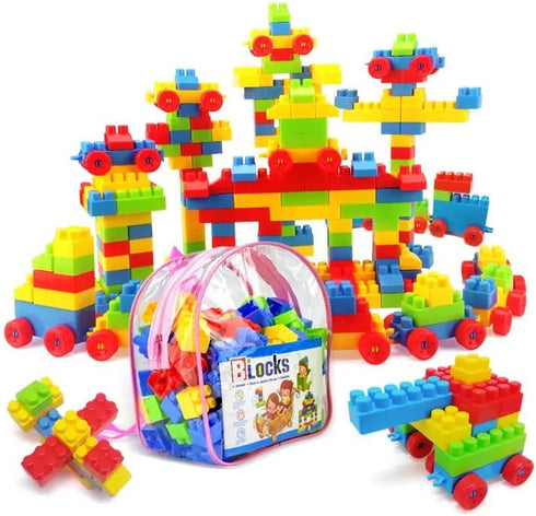 Baby Building Blocks, Kids Building Blocks Toys for 1 2 3 4 5 Year Old Boys Girls Toddlers, Early Development Educational Toys with 130 PCS Large ...