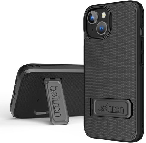 BELTRON Case Holster Combo for iPhone 15, Slim Protective Full Body Grip Case & Swivel Belt Clip 3 in 1 Combo with Kickstand/Card Holder Compatibl...