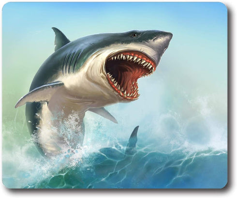 Mouse Pad White Shark Non-Slip Rubber Mouse Mat Computer Gaming Mousepad...