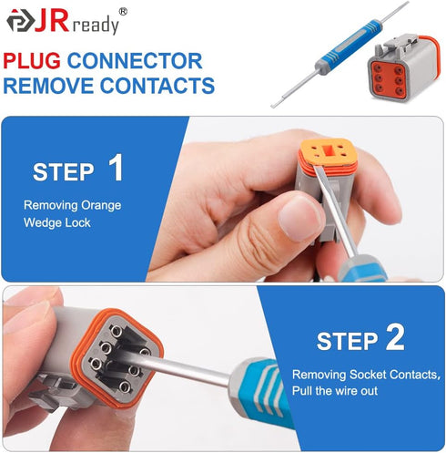 JRready DRK-RT1B Deutsch Pin Removal Tool, Pin Socket Contact/Wedgelock Removal Tool, Suitable for Deutsch DT, DTM, DTV, DRB, DRCP and Strike Conn...