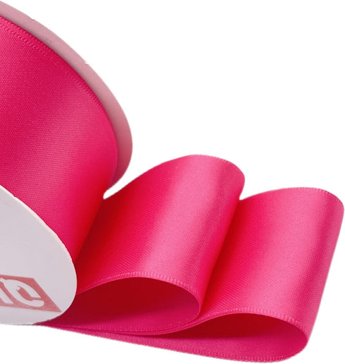 1 1/2 Inch Wide Double Face Satin Ribbon No Fading Woven Ribbon - 25 Yard (175-Hot Pink)...