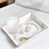 Marble Ceramic Jewelry Tray Ring Dish Ring Holder Display Organizer with Golden Edged Wedding Valentine's Day Housewarming Gift...