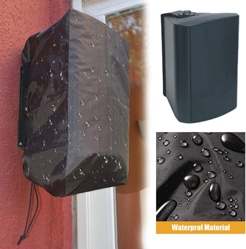 Outdoor Speaker Cover 2 Pack Bags Waterproof Wall Mounted Speaker Protection with Windproof Elastic Cord...