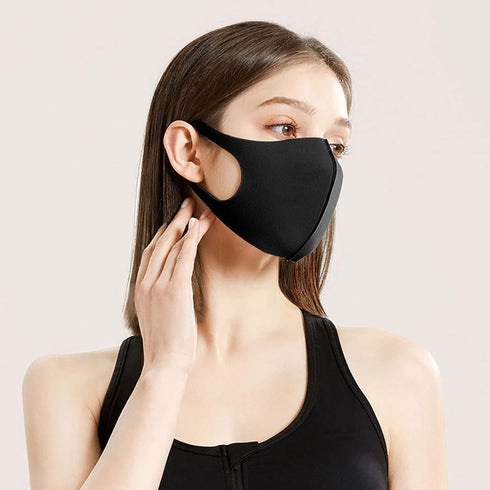 10 Pack Washable Fabric Face Mask,Black Face Mask Soft Fabric Elastic Ear Fashion Unisex Coverings Protective Outdoor Sport Adult Soft Masks for H...