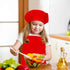 Kids Apron and Chef Hat Set, Adjustable Cotton Child Aprons with Large Pocket Red Girls Boys Kitchen Bib Aprons for Cooking Baking Painting...
