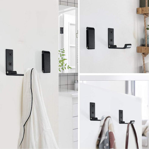 6PCS Folding Coat Hooks, Matte Black Wall Hooks for Hanging Coats Bathroom Towel Hooks Hardware Heavy Duty Aluminum Alloy Robe Hooks Wall Mounted ...