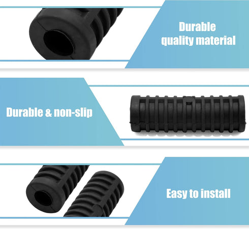 uxcell 1 Pair 15mm Rubber Nonslip Footrest Pedal Foot Peg Cover Shell Black for Motorcycle...