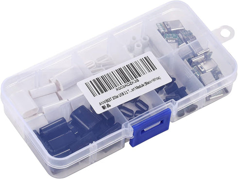 20Set USB 3.1 Type C Male Connector 24 Pin Welding Data Line Interface 24P PCB Board Support Module(10Set Black + 10Set White)...