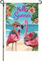 Summer Flamingo Garden Flag 12x18 Inch Double Sided Tropical Leaves Beach Holiday Outside Decorations(A)...