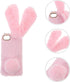 Mikikit Pink Plush Bunny Case for iPhone SE 2020/7/8 - Kawaii Fuzzy Fluffy Protective Case...