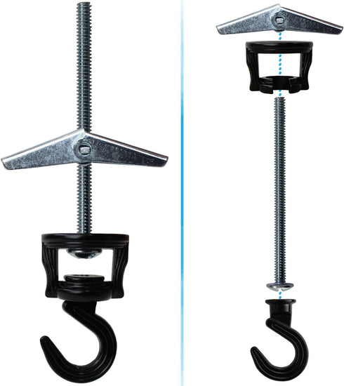 Swivel Hook Hangers, Multi-functional for Hanging, Screws and Anchors Included, 2 Sets Per Pack,Black...