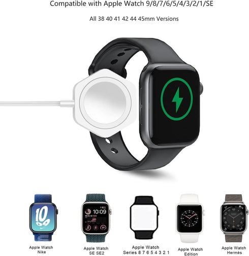 Short Watch Charger Compatible with Apple Watch Charger, USB A Cord Wireless Charging Compatible for iWatch 9/8/7/6/SE/5/4/3/2 (3.3ft/40inch/100cm...