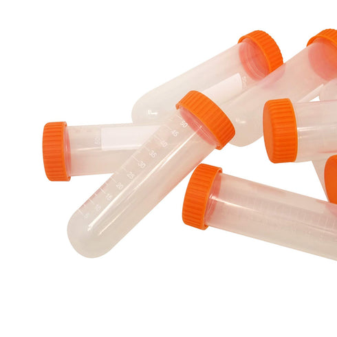 Honbay 10PCS 50ml Round Bottom Plastic Lab Centrifuge Tubes Laboratory Test Tubes with Screw Cap and Graduation Frozen Vial Container Sample Stora...