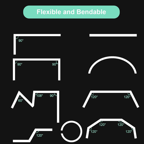 Jetec Curved Ceiling Curtain Track Bendable Mount for Curtain Rail Bunk Bed Bay Window Room Divider Flexible Straight (White, 9.8 ft)...