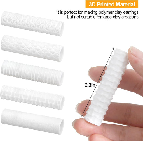 Polymer Clay Texture Roller,Polymer Clay Earring Maker Roller - Ideal for Creating Polymer Clay Texture Sheets - Compatible with Polymer Clay Cutt...