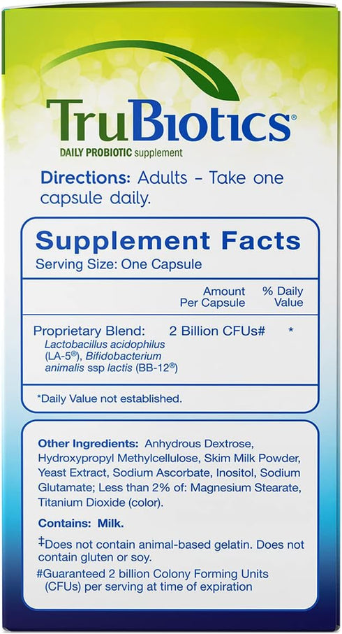 TruBiotics Probiotics for Digestive & Immune Health, Supports Regularity & Helps Relieve Abdominal Discomfort, Gas & Bloating, 2 Clinically Studie...