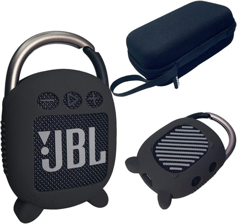 Hard Carrying Case and Silicone Cover for JBL Clip 4 Portable Bluetooth Speaker, Protective Travel Case Storage for JBL Clip 4 (Hard Case+Silicone...