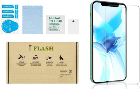 IFLASH iPhone 12 Pro Max Tempered Glass Screen Protector, Crystal Clear Tempered Glass Screen Protector for Apple iPhone 12 Pro Max 6.7" 2020 - Bu...