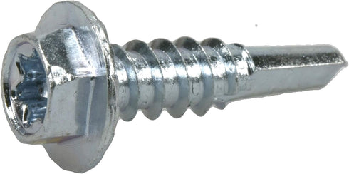 Power Pro Premium Self-Drilling Metal Screws, Zinc Plated Steel, Hex Washer Head Metal to Metal Winged Point Screws, Silver, #10 x 1 inch, Box of ...