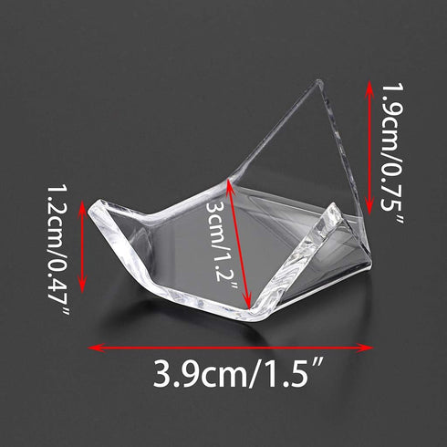 Hipiwe 5 Packs Acrylic Triangle Display Holder - Display Easel Stands for Geodes Rock Mineral Agate Fossil Coral, Clear Plastic Display Stands for...