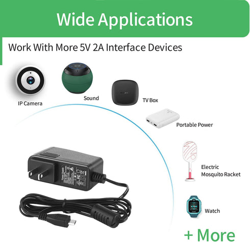 Security-01 5V 2A Power Supply with Plug Micro USB for Security Camera IPC...